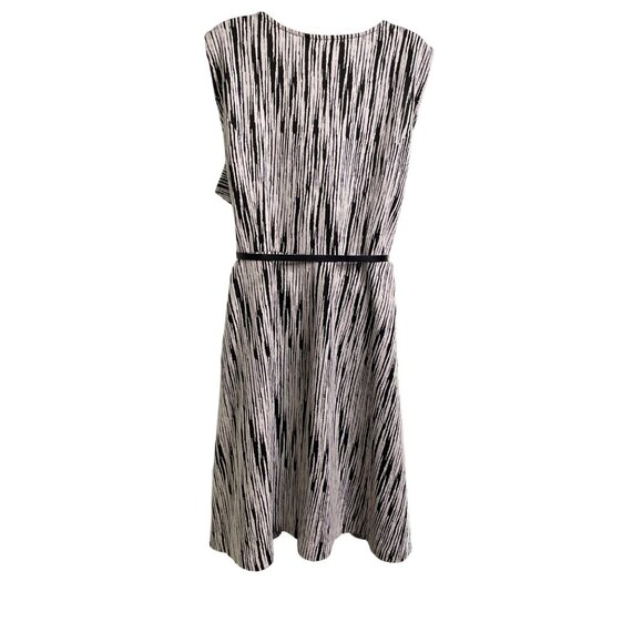 Lane Bryant Womens Black White Striped Sleeveless Belted Dress Plus Size 28 u - Picture 10 of 11